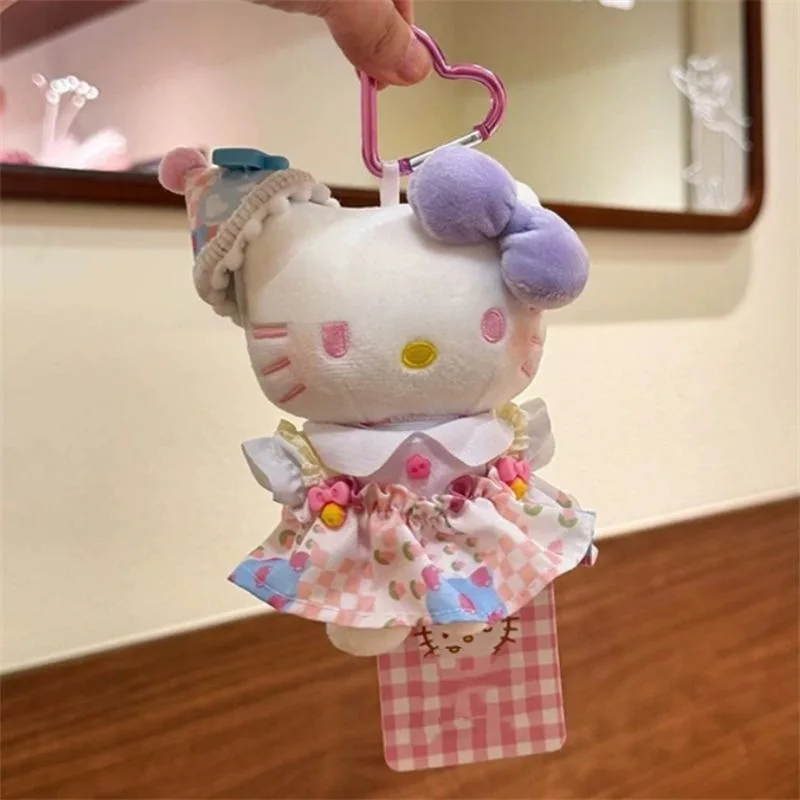 Olá Kitty Vestido Floral Pingente Chaveiro em forma de Coração Presente para Minha Bestie Moda Mochila Acessórios