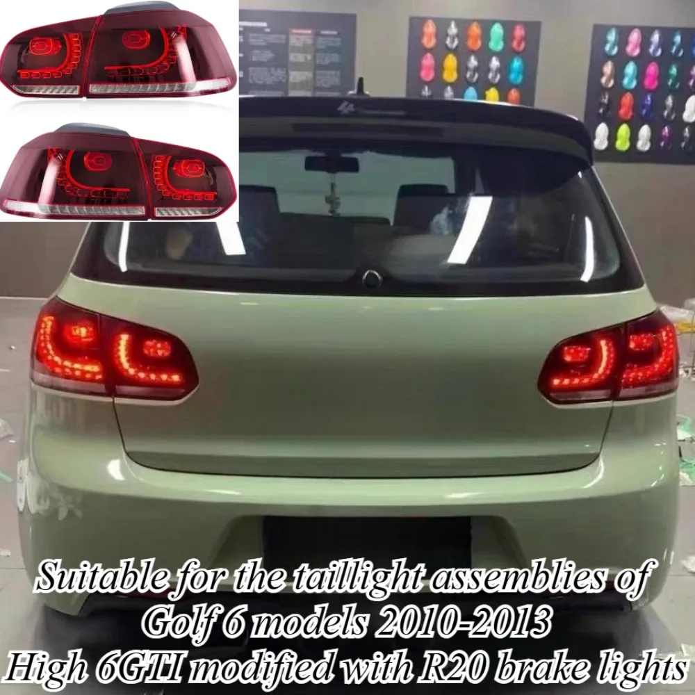 

For Volkswagen Golf MK6 GTI 2010-2013 Rear Tail Lights Assembly Smoked Red Lens Full Set OE Replacement Car Styling Accessories