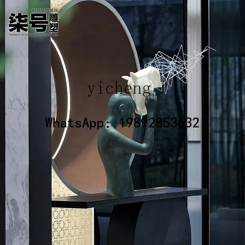 

C1 современная фигурка из стекловолокна для гостиной, напольная скульптура, вестибюль отеля, лестница, вход, проход, художественный орнамент