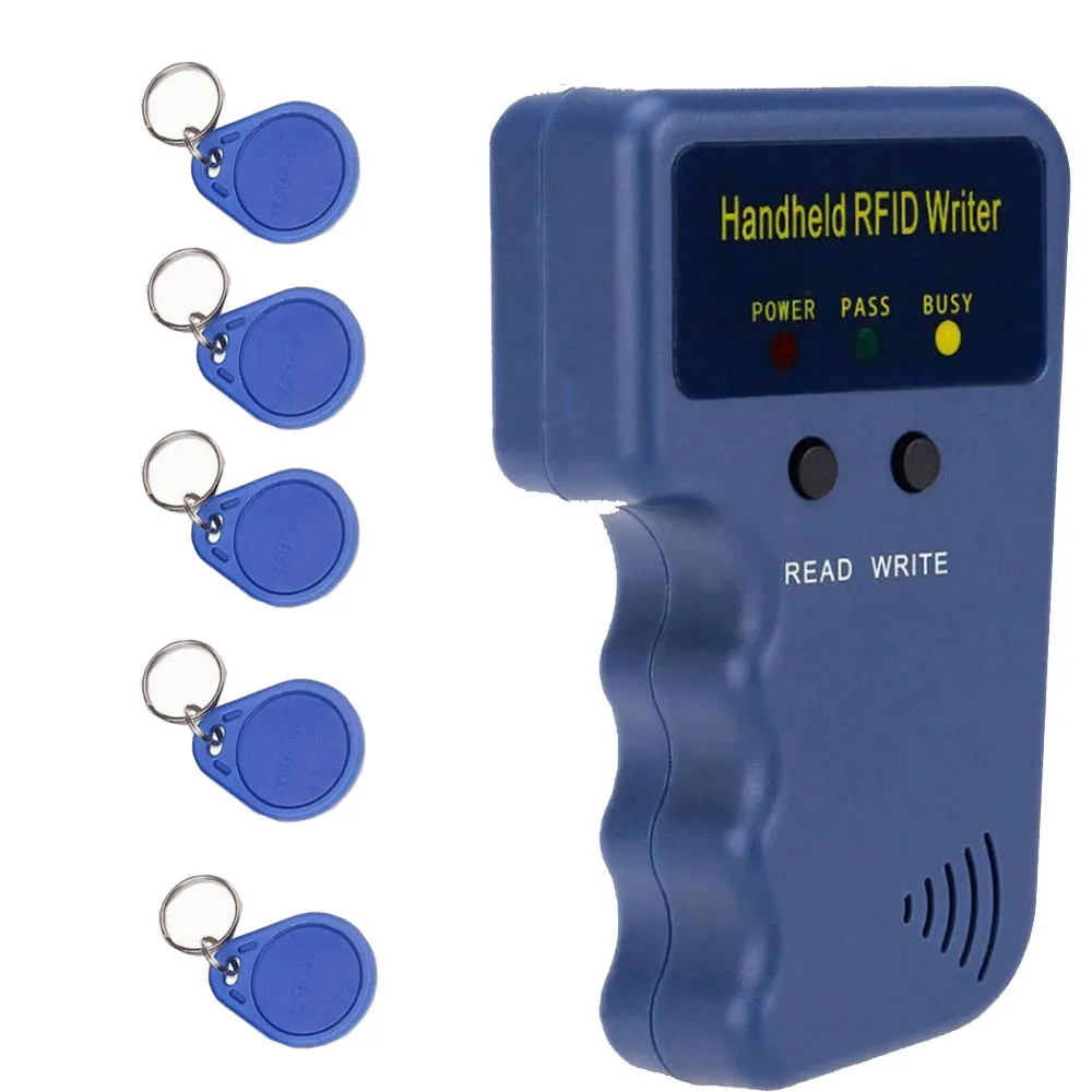 125KHz EM4100 RFID Copier Writer Duplicator Programmer Reader + T5577 EM4305 Rewritable ID Keyfobs Tags Card 5200 Handheld