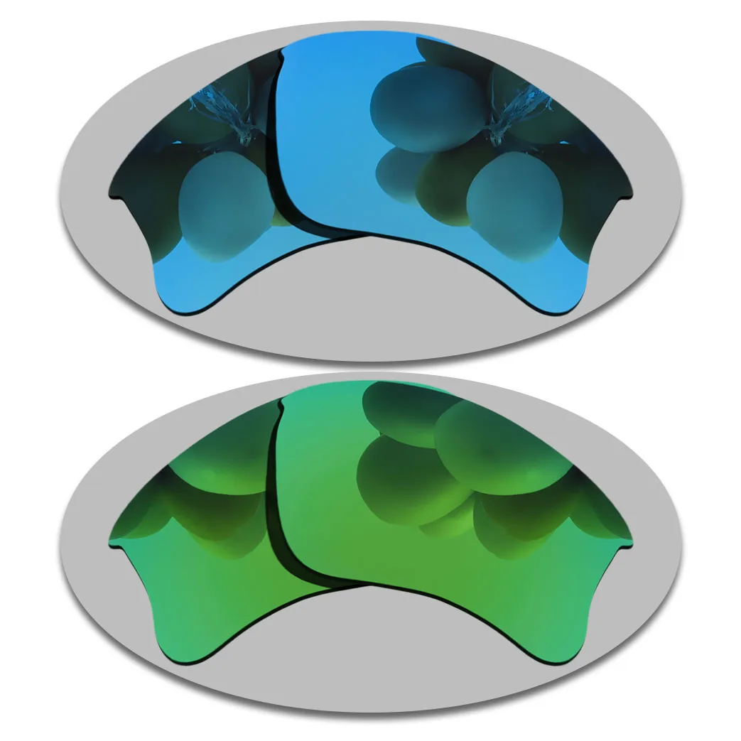

Sky Blue&Green Lenses Replacement For-Oakley Flak Jacket XLJ Polarized Sunglasses
