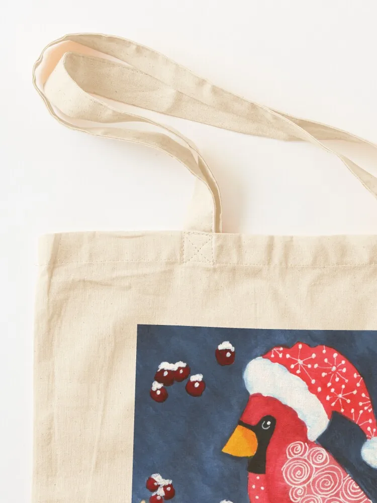 Santa Cardinal Tote Bag tote bags aesthetic Women bags shopping bag logo bags woman 2025