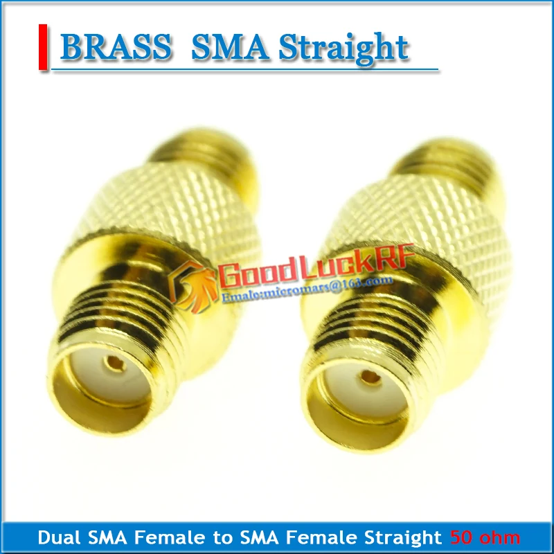 

Dual SMA Female to SMA Female Plug Extender Disc SMA 2 Dual Female Gold Plated Brass Straight Coaxial RF Connector Adapters