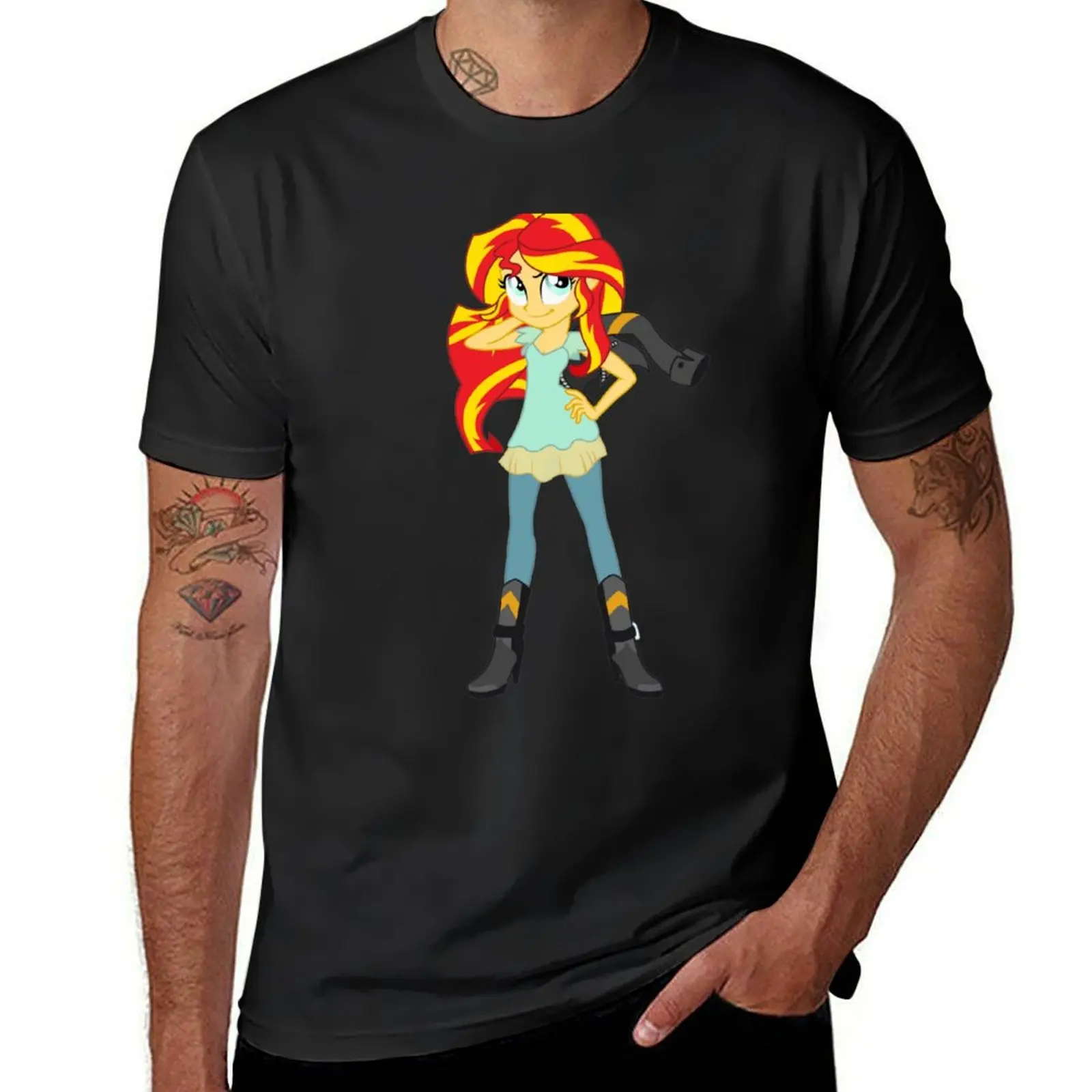 Friendship Games Sunset Shimmer T-Shirt for a boy heavyweights blacks mens cotton t shirts