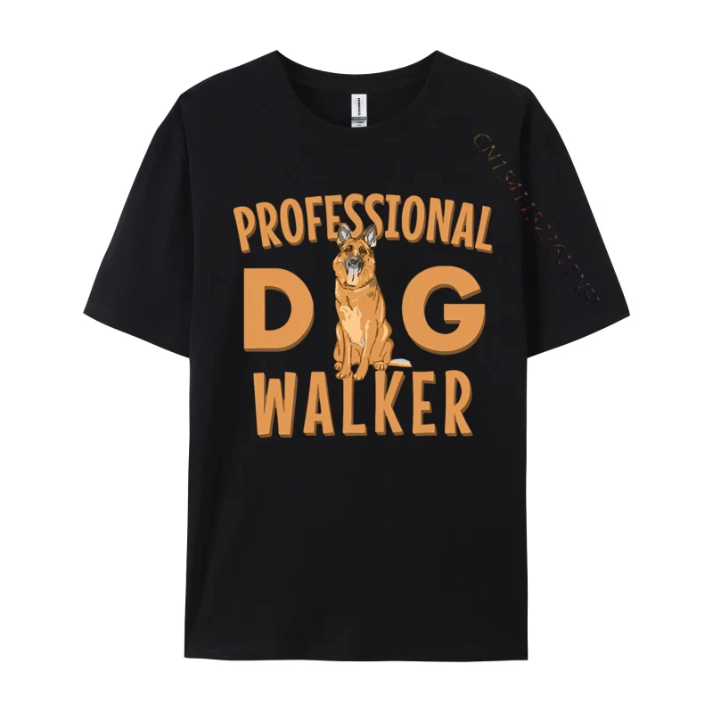 Men's T-shirt Professional Dog Walker Cute German  T-Shirt Oversized Clothes Cotton Pritned T-shirt Black Graphic T Shirts