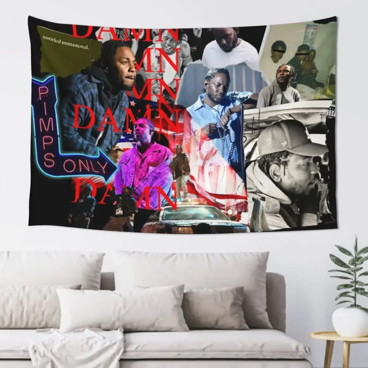 

Kendrick Lamar Collage Tapestry Bathroom Decor On The Wall Decoration Room Tapestry