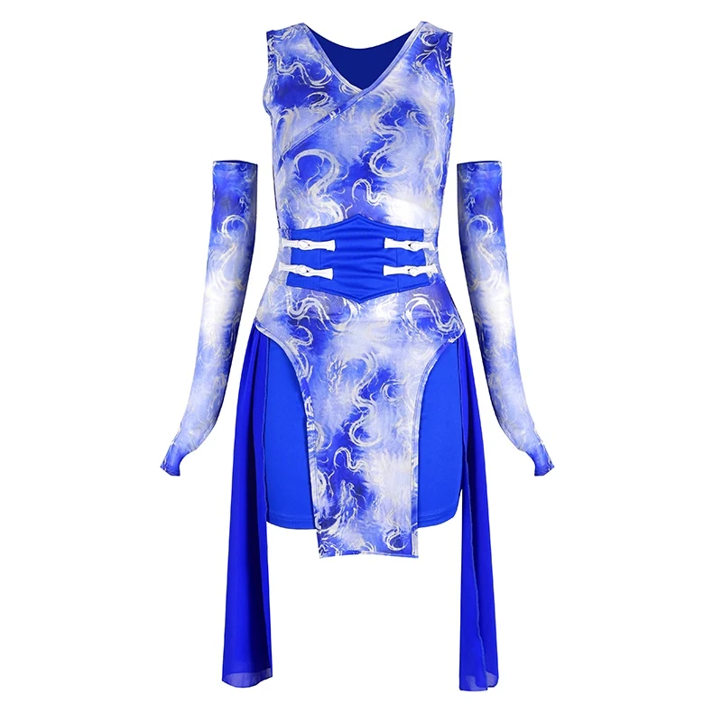 New Nightclub Bar Dj Performance Stage Costumes For Women Group Chinese Style Blue Jazz Dance Clothes Girls Hiphop Wear DQS16404