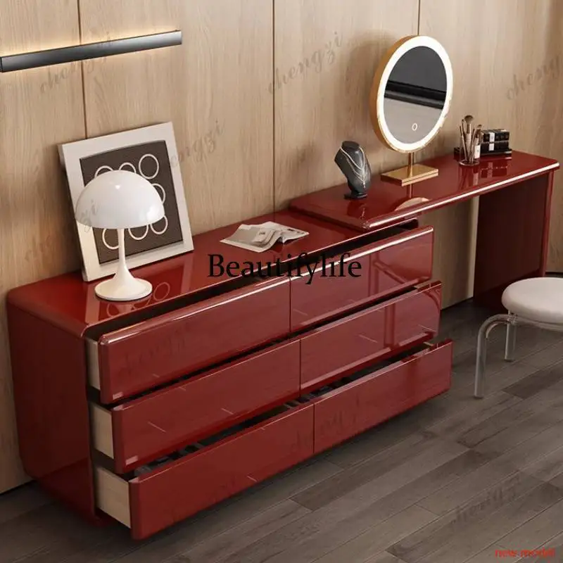 Hellgrauer Make-up-Schminktisch, braun, europäischer moderner Vintage-Make-up-Schminktisch, Ecke,  Penteadeira-N138