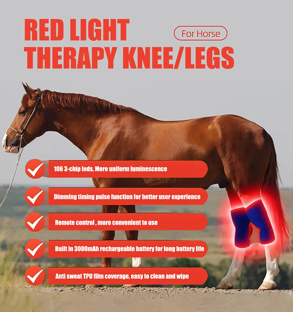 106 LEDs Infrared Horse Knee Wrap Red Light Therapy Pad Pain Relief Anti-Inflammation