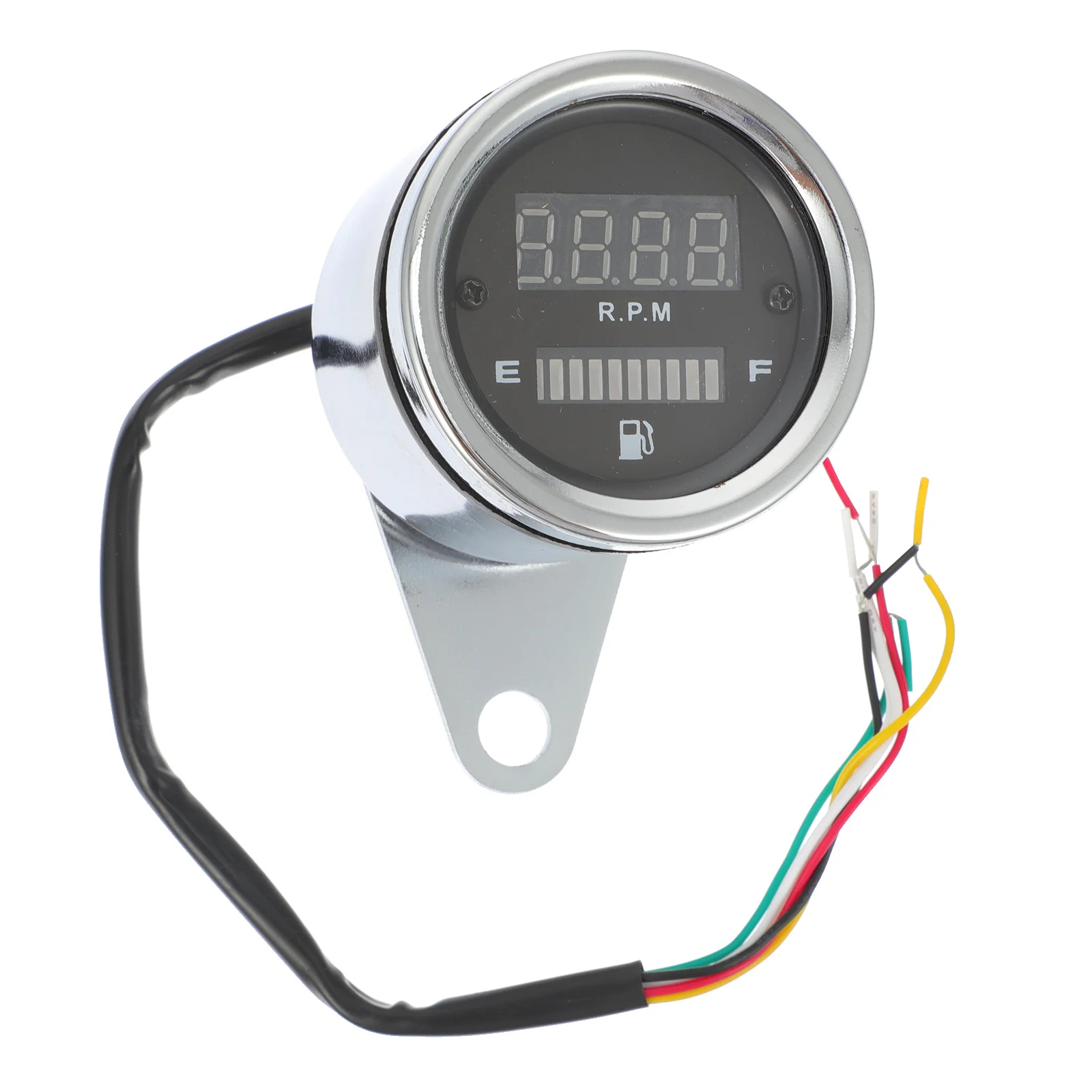 

Universal LED Digital Tachometer Speedometer Motorcycle Gauge Waterproof 12V (Silver) motorbike tachometer