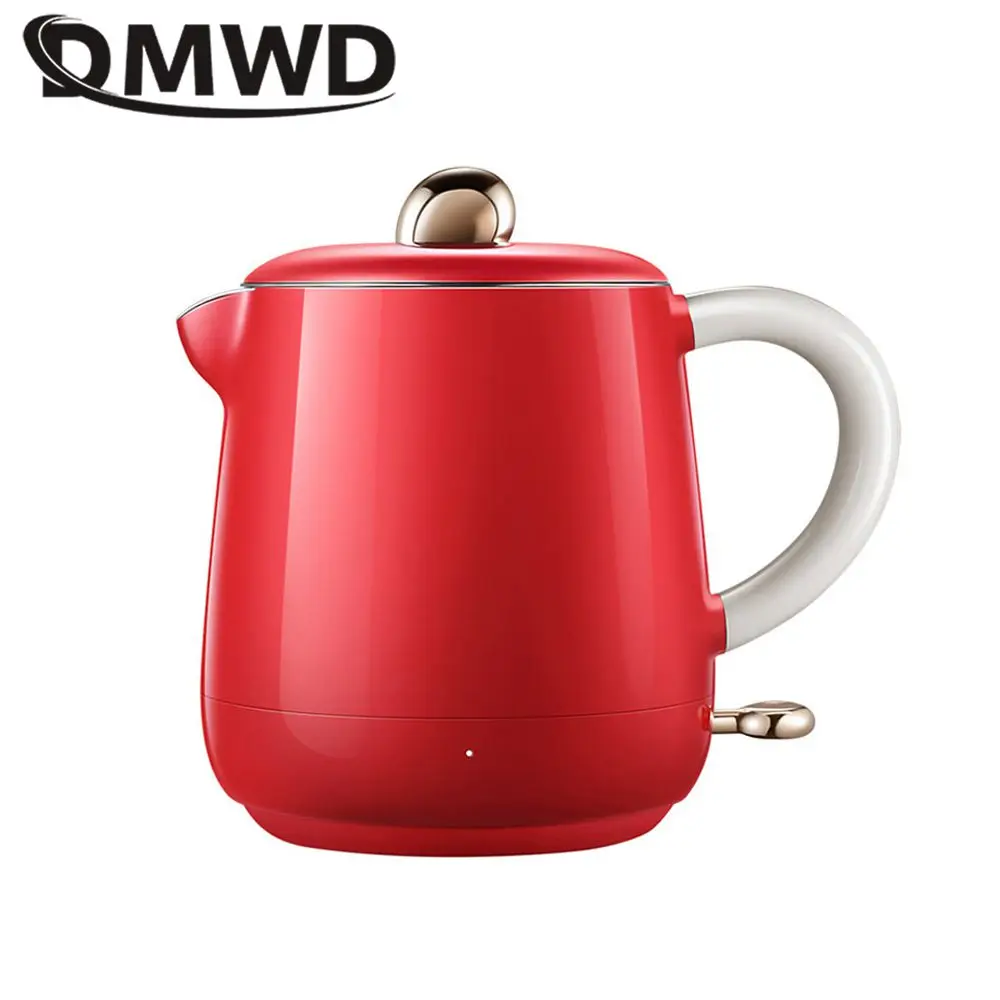 DMWD 0.6L Electric Kettle Mini Water Heating Machine Tea Maker Coffee Pot Office Boiler Warmer Heater 304 Stainless Steel 220V