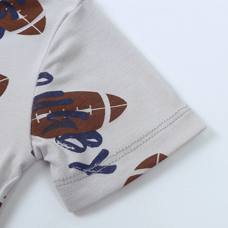 Kinder Kurzarm Anzug Baby Jungen Mädchen Kleidung Bambus Faser Kleidung Sets Voller Druck Nachtwäsche Kostüm Für Kinder – Detail 6