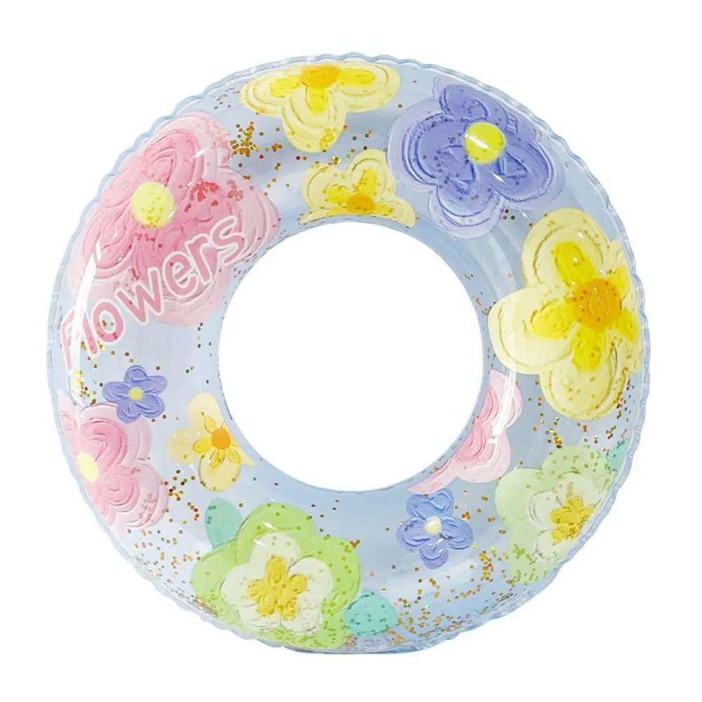 

Glitter Sequin Swimming Ring Transparent Swim Ring Pool Float Swimming Ring Heart Boat Circle Inflatable Swimming Circle