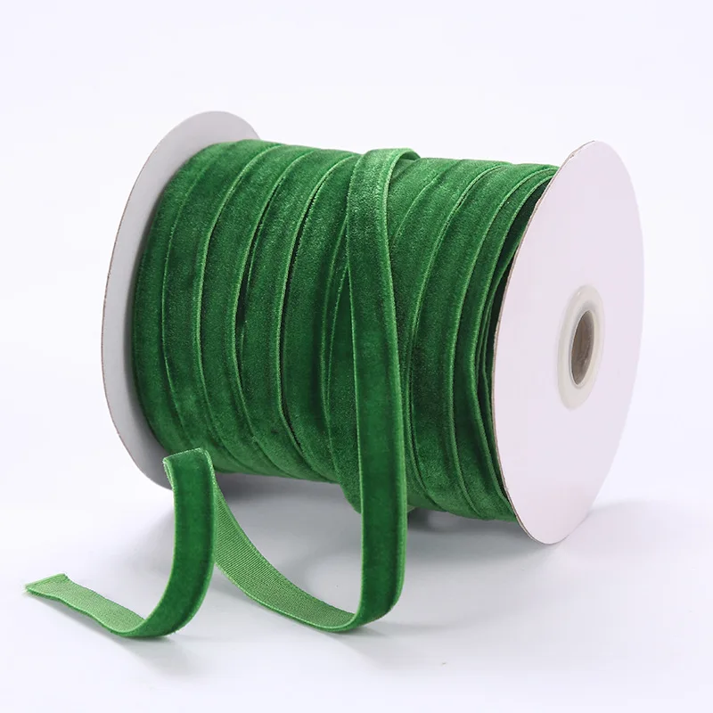 Neu (50 Yards/Rolle) 10mm Samtband Hochzeit Party Geschenkverpackung Dekoration Handgemachte Haarspange Haaraccessoires Schleife DIY-Band – Detail 9