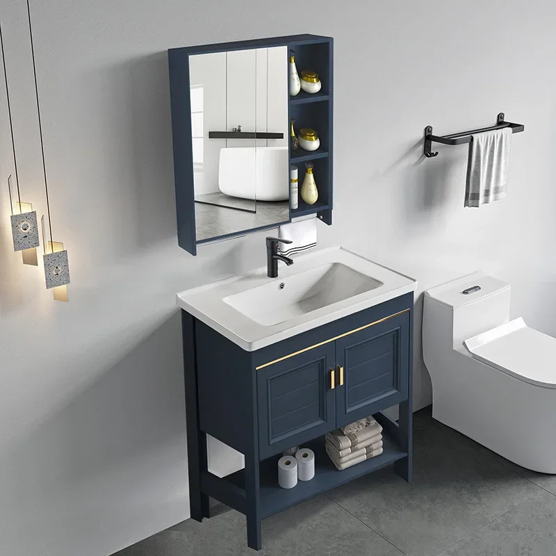 

Light Luxury Bathroom Sink Cabinet Minimalist Modern Washbasin Mirror Cabinet Bathroom Vanity Storage Cabinet Bathroom Furniture