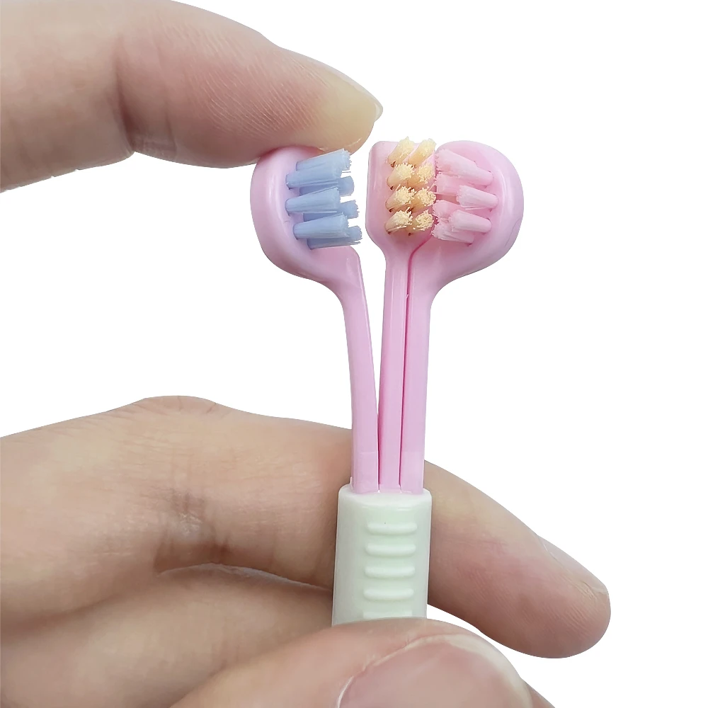 Kids Three-Sided Toothbrush 3d Soft Hair Children Tooth Cleaner Brush Tongue Scraper Child Toothbrushes Oral Care Cleaning Tools