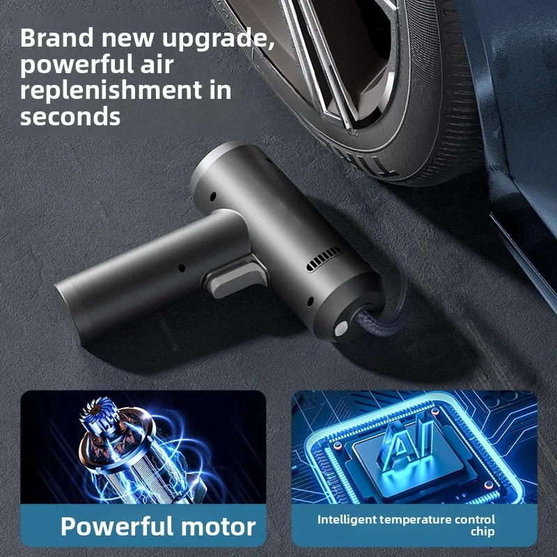 

Ручной интеллектуальный воздушный насос с беспроводной зарядкой и цифровым дисплеем — портативный электрический надувной насос для дома и автомобиля