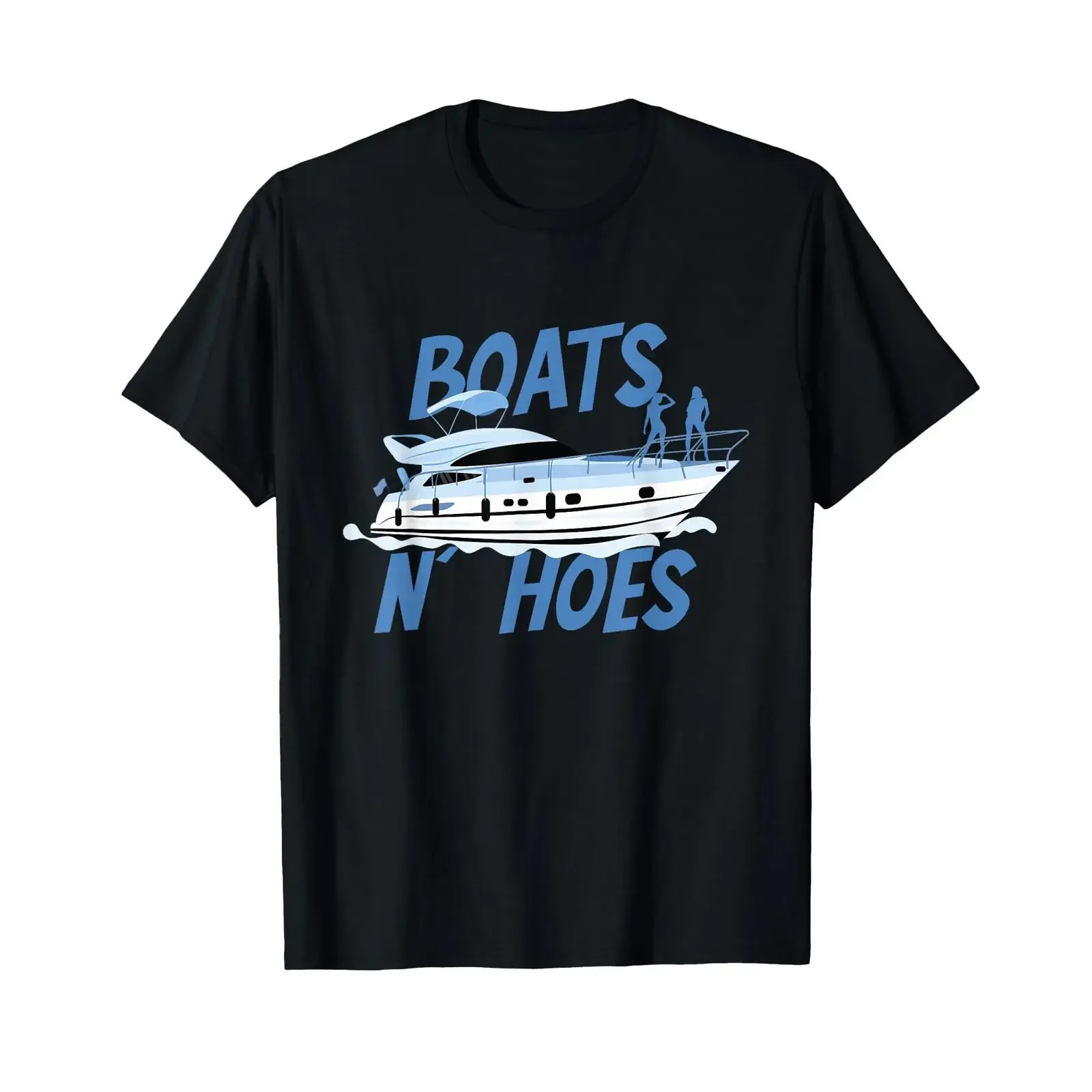 Boats N' Hoes Yacht Boating Cruise Ocean T Shirt vintage Washed graphic Versatile Casual Stretched Soft Unisex streetwear homme