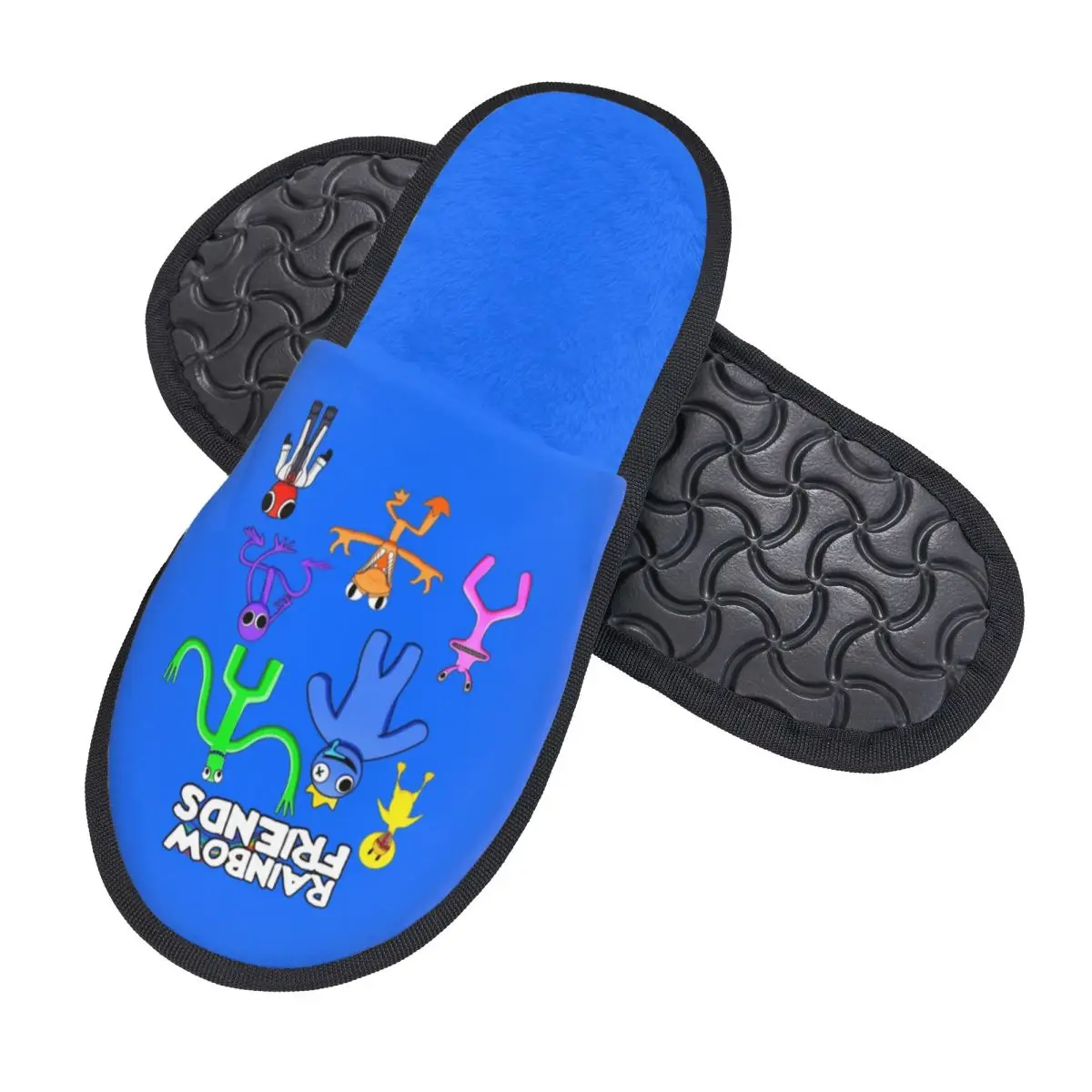 Custom Rainbows Friend Video Game Memory Foam Slippers Women Soft Warm House Slippers