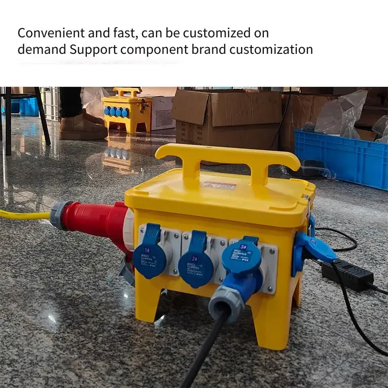 Portable Waterproof Inspection Box Socket Construction Site Mobile Power Distribution Box Temporary Electrical Box for Building