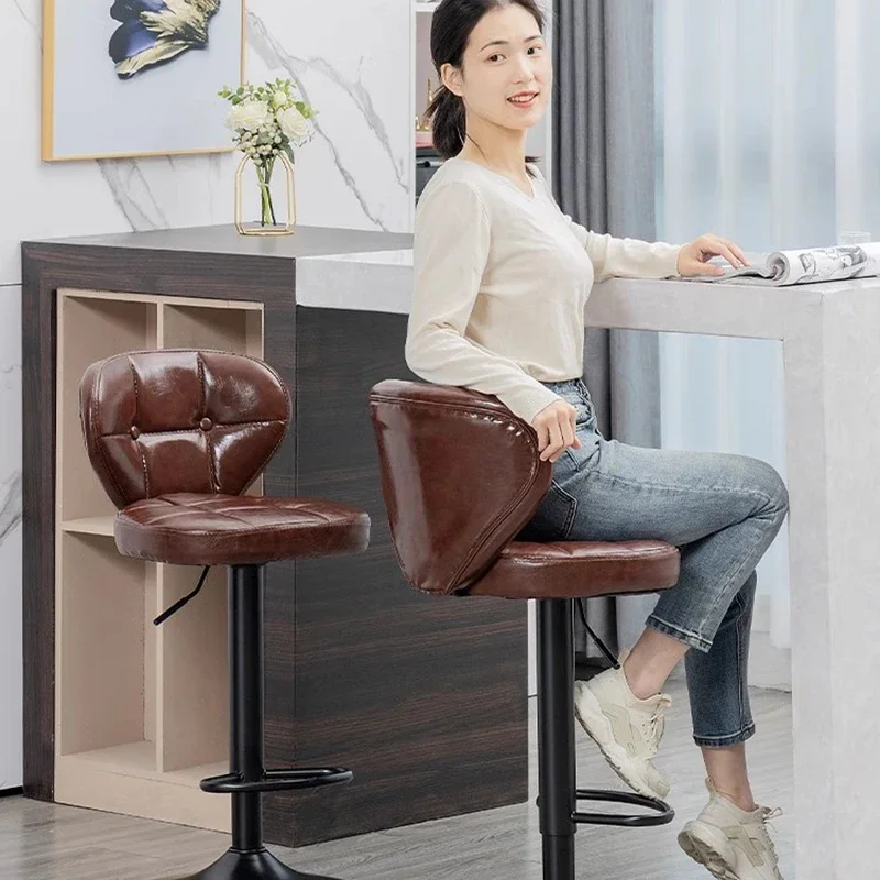 

Modern Long Bar Chairs Swivel Luxury Office Accent Living Room Bar Stools Ergonomic Relaxing Bancos De Bar Trendy Furniture