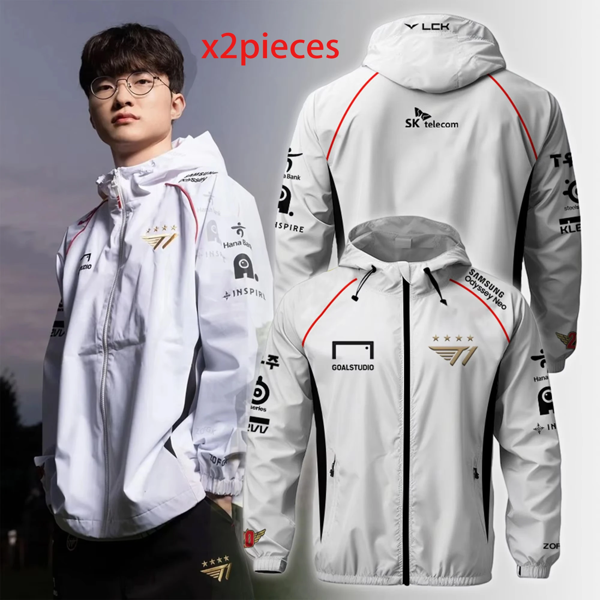 Hot Sale Of HardsheT1 Worlds Uniform Esports Team Jersey LOL Games Faker Fan Support Unisex Oversized Hooded Jacket Custom Name