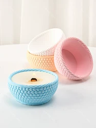 3D Woven Basket Flowerpot Molds DIY Concrete Candle Cup Storage Tank Silicone Mold Wave Vase Plaster Bowl Clay Mold Home Decor