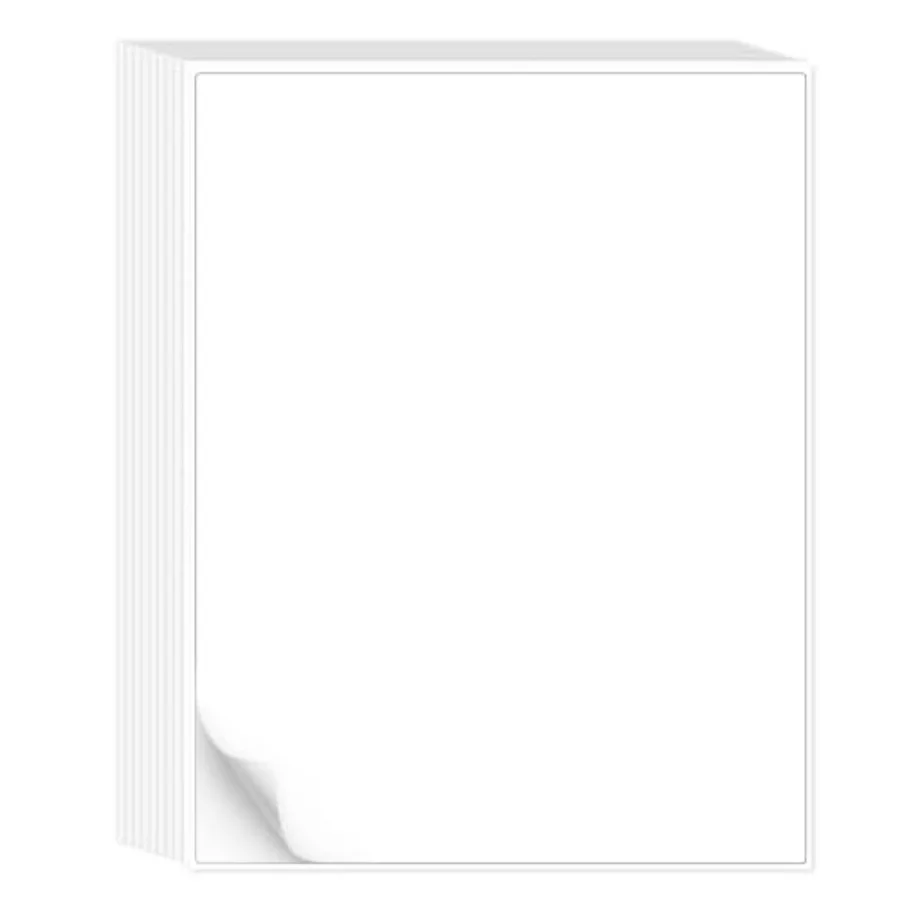 30 Printable White Sticker Paper Full Sheet Label, Matte, 8.5