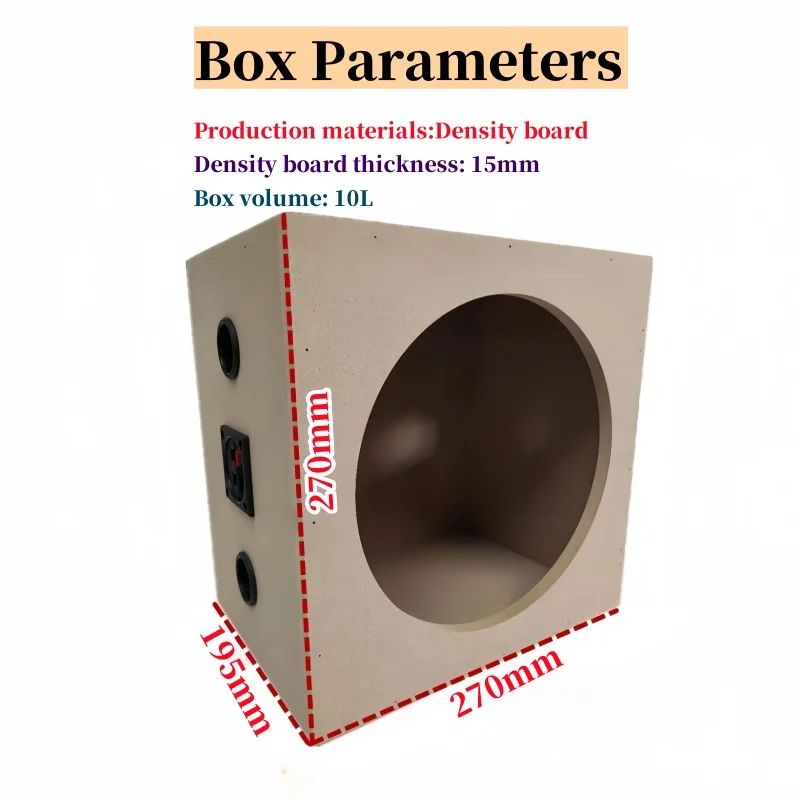 10-inch Subwoofer Empty Box,DIY Car/Home Woofer Box,1Piece Bass Speaker Housing, Wooden Speaker Box,Bass Sound Box Hole 235mm