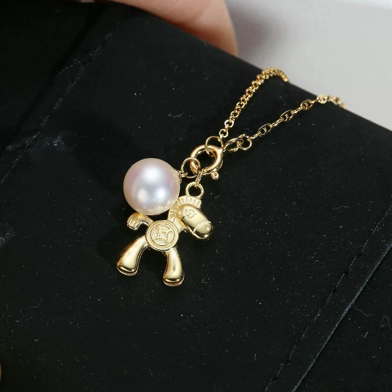 

45cm Long Horse S925 Sterling Silver Necklace Mountings Findings Jewellery Mounts Parts Fittings Accessories for 6-8mm Pearls