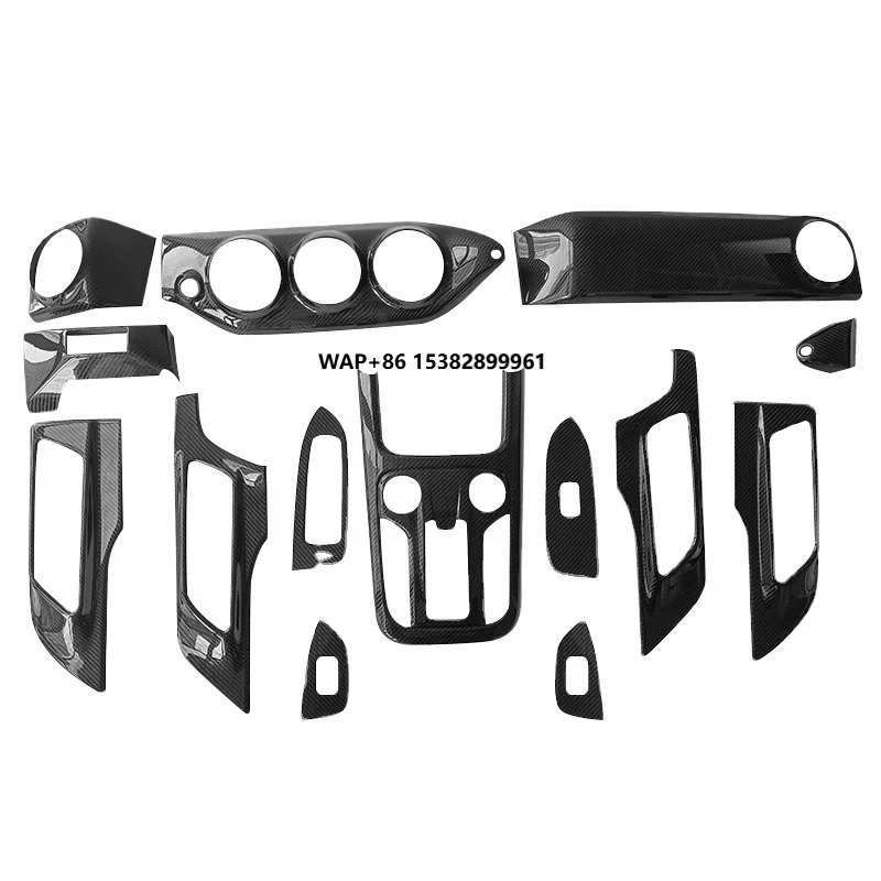 

13PCS Dry Carbon Fiber Interior Accessories Dashboard Cover Door Panels for Wey Tank 300 2021 Interior Trim
