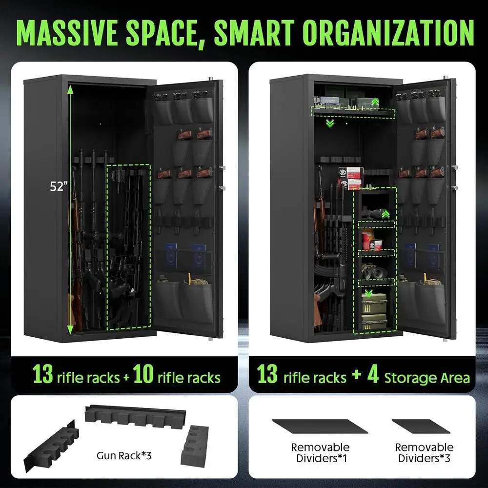 Biometric Security Safe for Firearms: Adjustable Storage, Ideal for Home, Range, and Law Enforcement Use