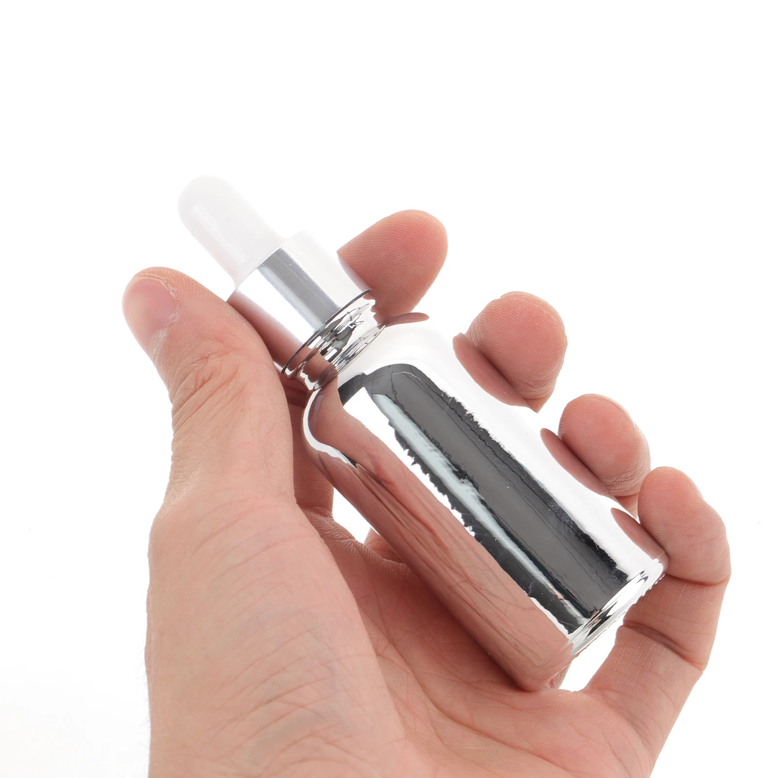 

10Pcs Essential Oil Bottles Silver Plated 30ml Glass Dropper Bottles Leakproof for Serum Hair Oil Application