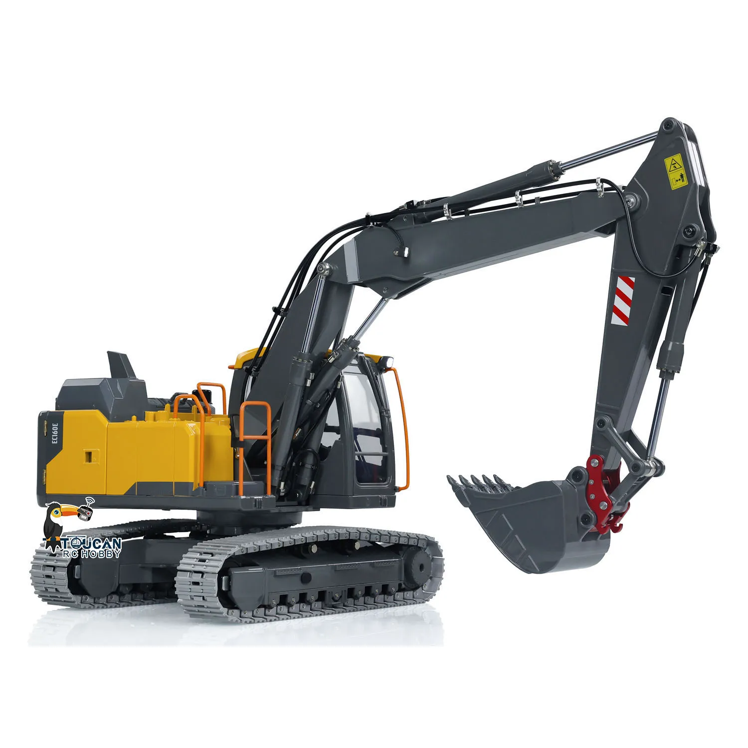 3 Arms Digger Vehicle Toy 1/14 Excavator EC160 RC Hydraulic with Light Quick Release Remote Control Model Assembled TH23841