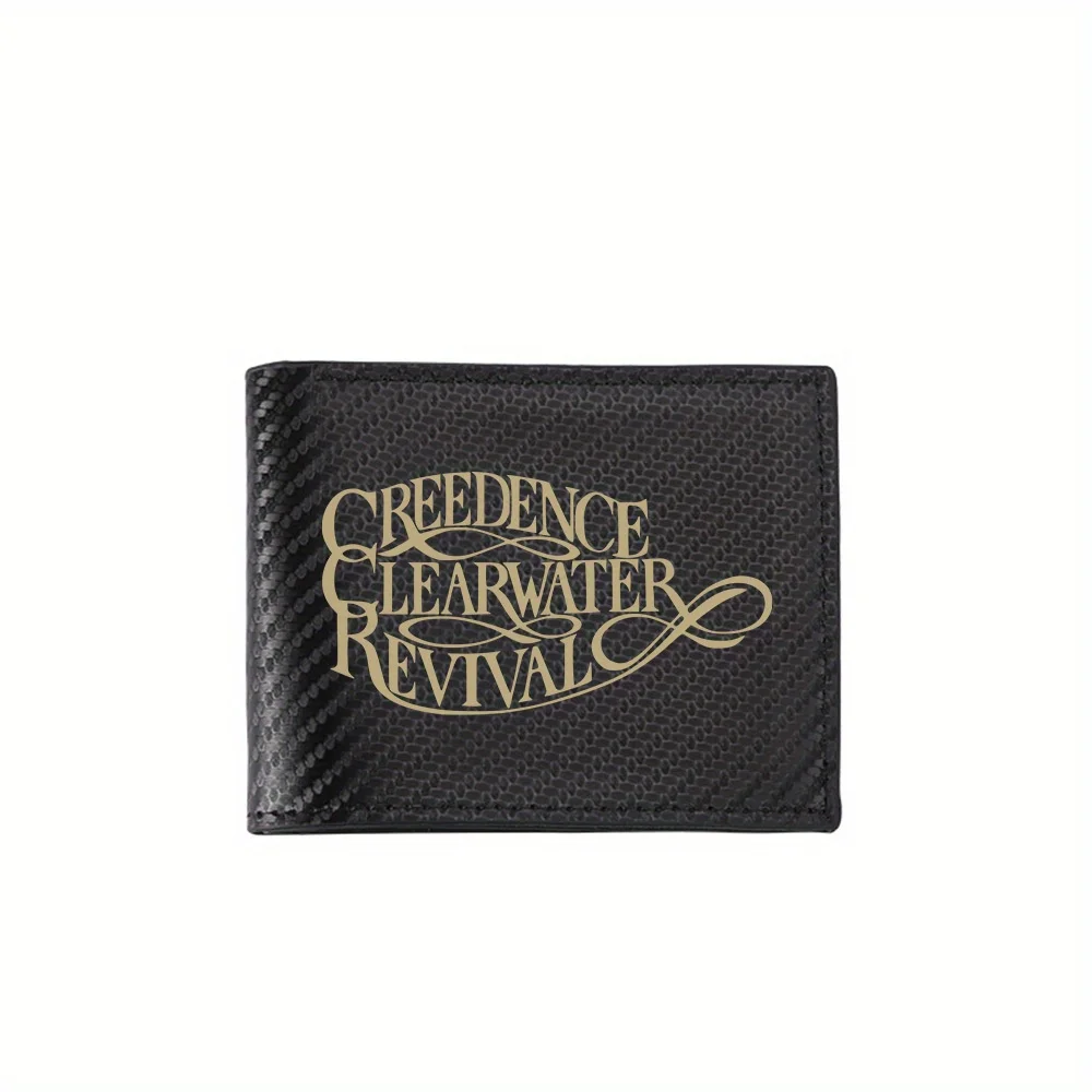 Creedence Clearwater Revival text logo Men's Wallets Simple Business Modern Stylish Printing Design Gifts For Father Boyfriend C