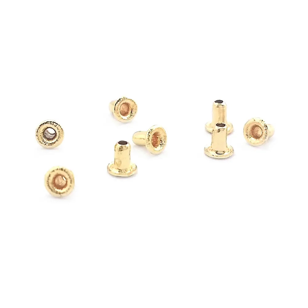 3MM 3.5MM 4MM 18K Gold Color Brass Solid Hollow Plugging Holes End Caps Beads Caps Jewelry Making Supplies Findings Accessories