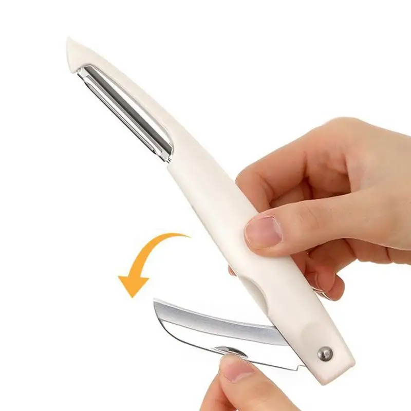 Peladoras para cocina, rebanador de doble cabezal, trituradora de cocina ergonómica de acero inoxidable, herramientas de cocina para zanahorias, Mango, tomate naranja