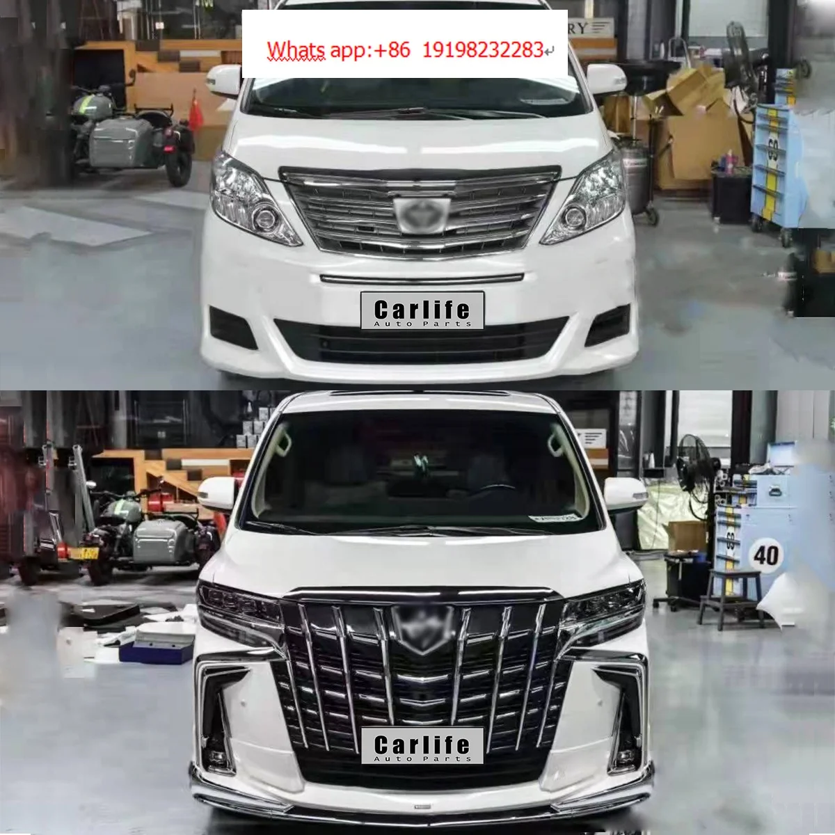 High quality PP material bumpers for toyota alphard 2008 2009 2010 2011 2012 2013 2014 year upgraded 2020 SC modellista look