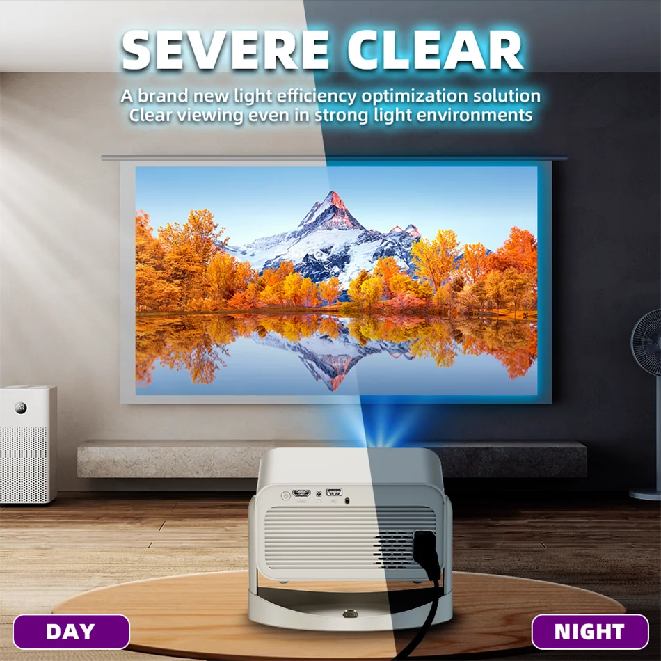 HT23 Mini Portable Projector 4K 1080P Native 1280*720P Android11 WIFI6 BT5.0 Auto Keystone Cinema Video Beam Projector HDMI