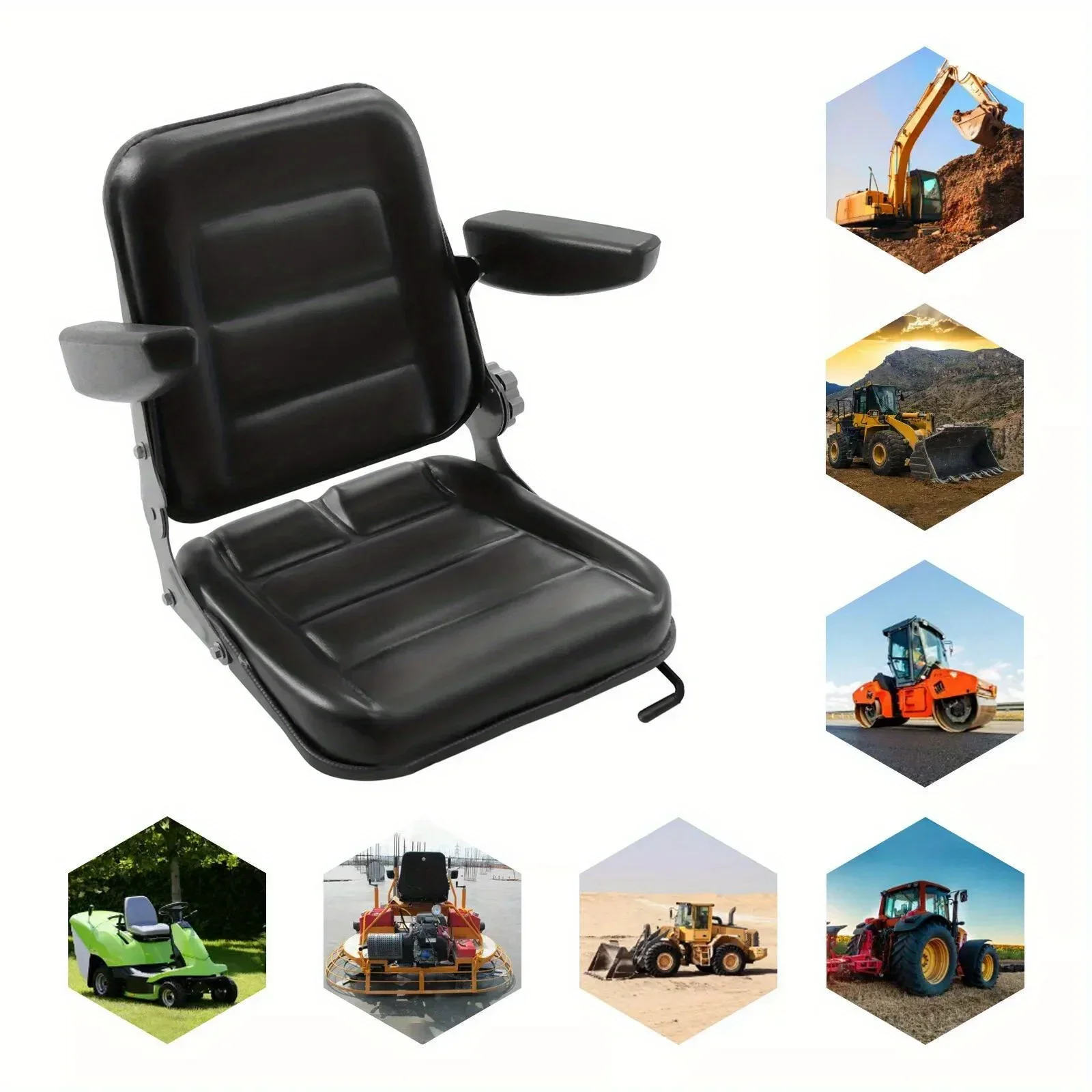 

Universal Seat Fit Fitklift, Garden Tractor, Lawn Mower Adjustable Backrest Black