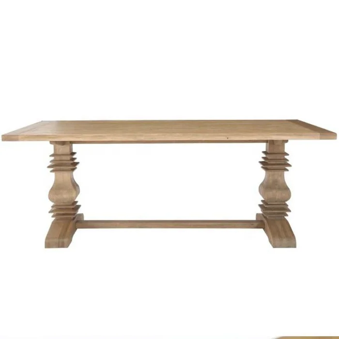 

High Quality 8-10-12 Seater Big Rectangle Oak Solid Wooden Vintage Dining Table Designs