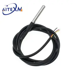 DS18B20 Temperature Sensor Stainless Steel Package 1M / 2M / 3M Waterproof 18B20 Cable Temperature Probe For Arduino