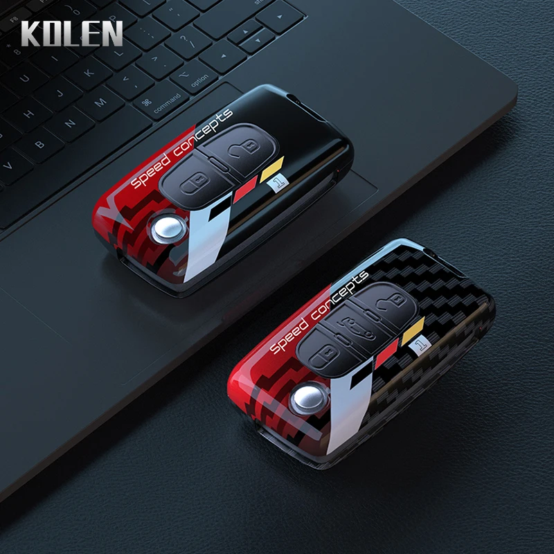 ABS Carbon Fiber Car Key Case Cover For Peugeot 107 207 307 308 407 408 607 3008 5008 For Citroen Xsara Picasso C3 C4 C5 C6 C8