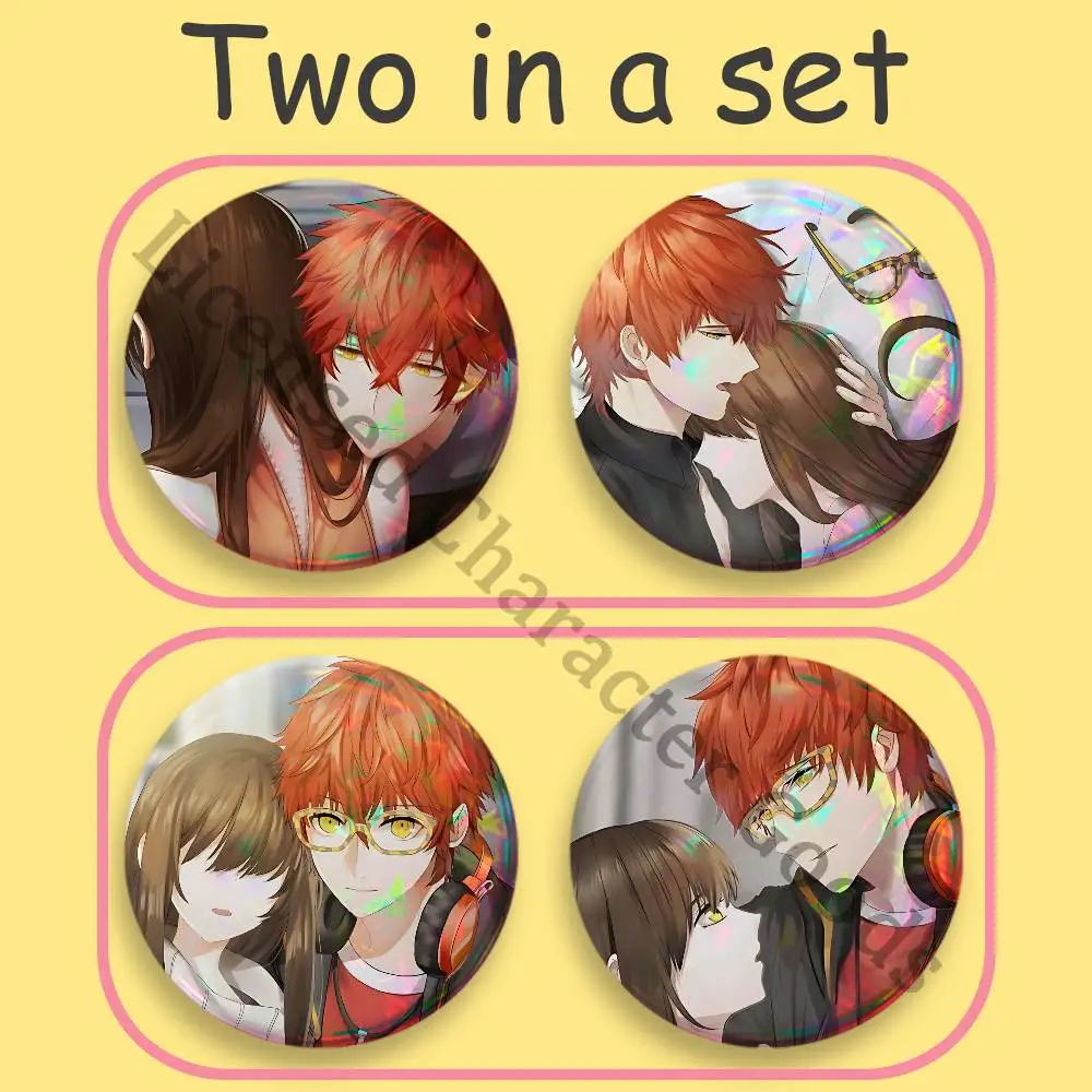 M-Mystic Messenger 707 32mm 58mm 75mm 44mm 25mm Mini Badges Brooches DIY Pins Decorations Extra large 2-piece set