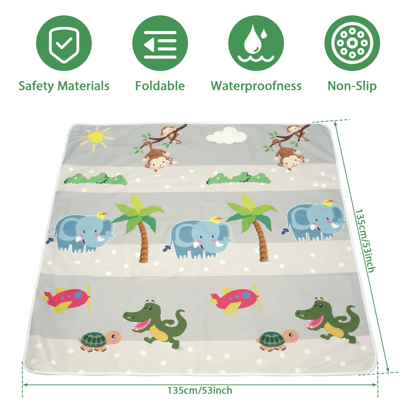 Baby Splat Mat for Under High Chair Anti Slip Washable Waterproof Floor Splash Mat Foldable Crawling Carpet Kid Game Baby Mat