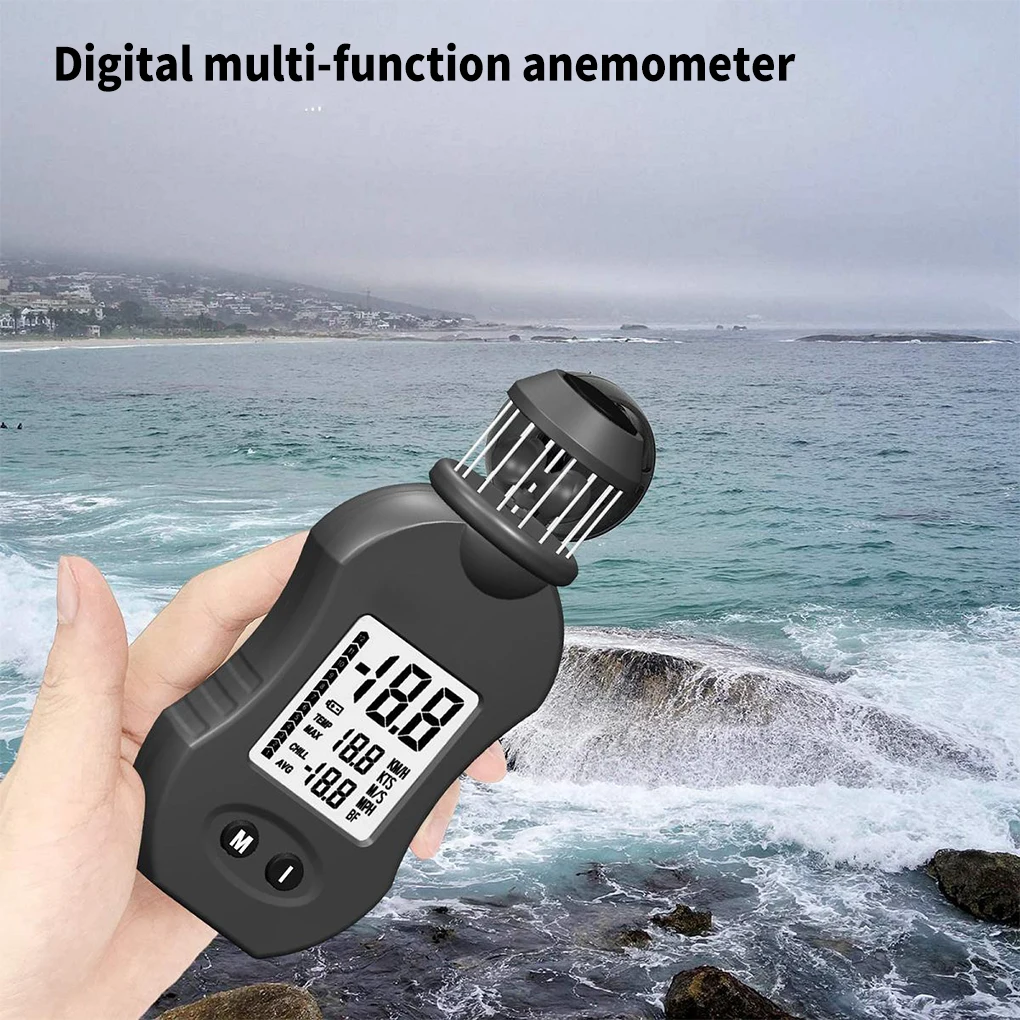 Digital Cup Anemometer Air Volume Measuring Device Hand-Held Gauge Outdoor Wind Speed Tester Sensor Mini Sensing Tool