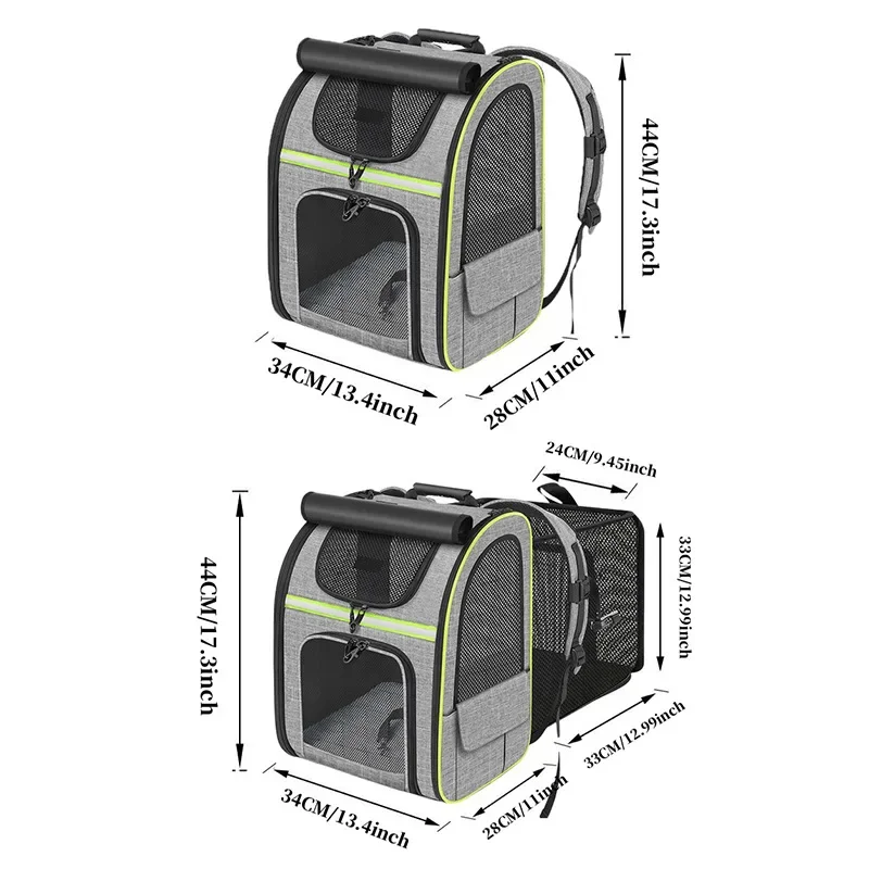 Cat Carrier Backpacks Expandable Cat Backpack with Shade Cover, Breathable Mesh Pet Carrier Backpack Bag for Travel Hiking Campi