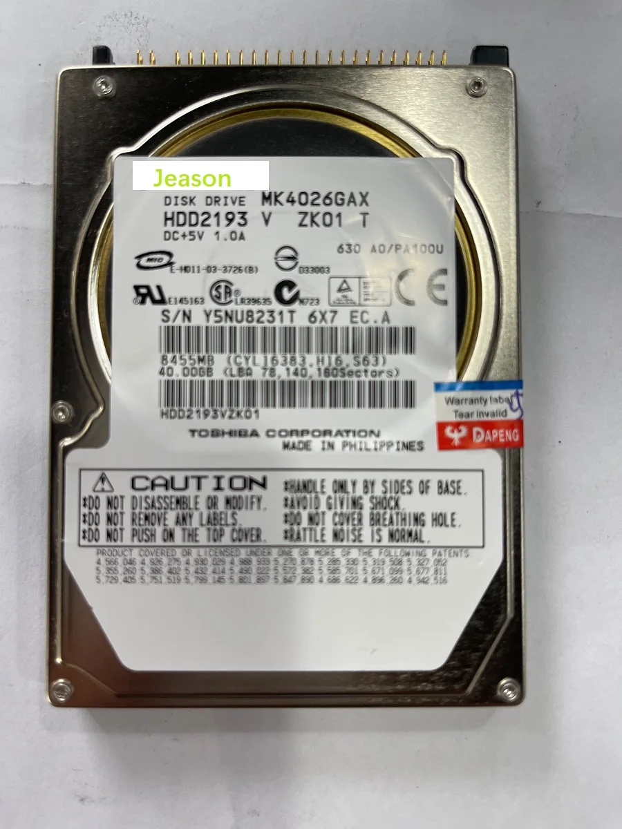 For  Toshiba 40gb 5400 RPM,2.5