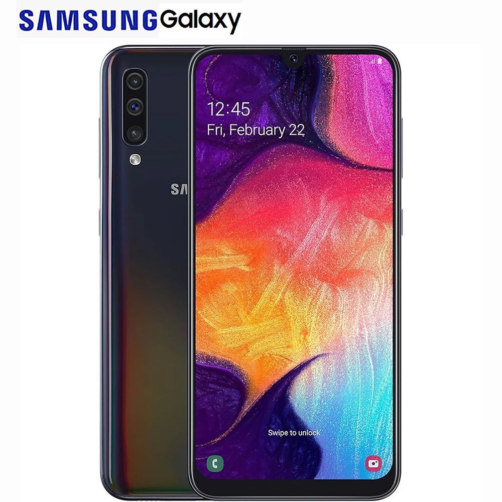 Refurbished Samsung Galaxy A50 SM-A505F Global Version 2SIM 6.4-inch Samsung Phone 4000mAh 15W 25MP NFC Smart Android Phone