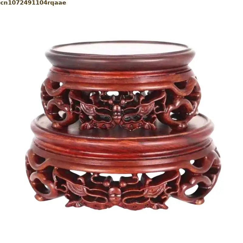 Miniature Woodcarving Scorpion Base Coffee Tea Sets Pedestal Figurines Vase Flower Pot Sorting Table Display Stand Bonsai Shelf
